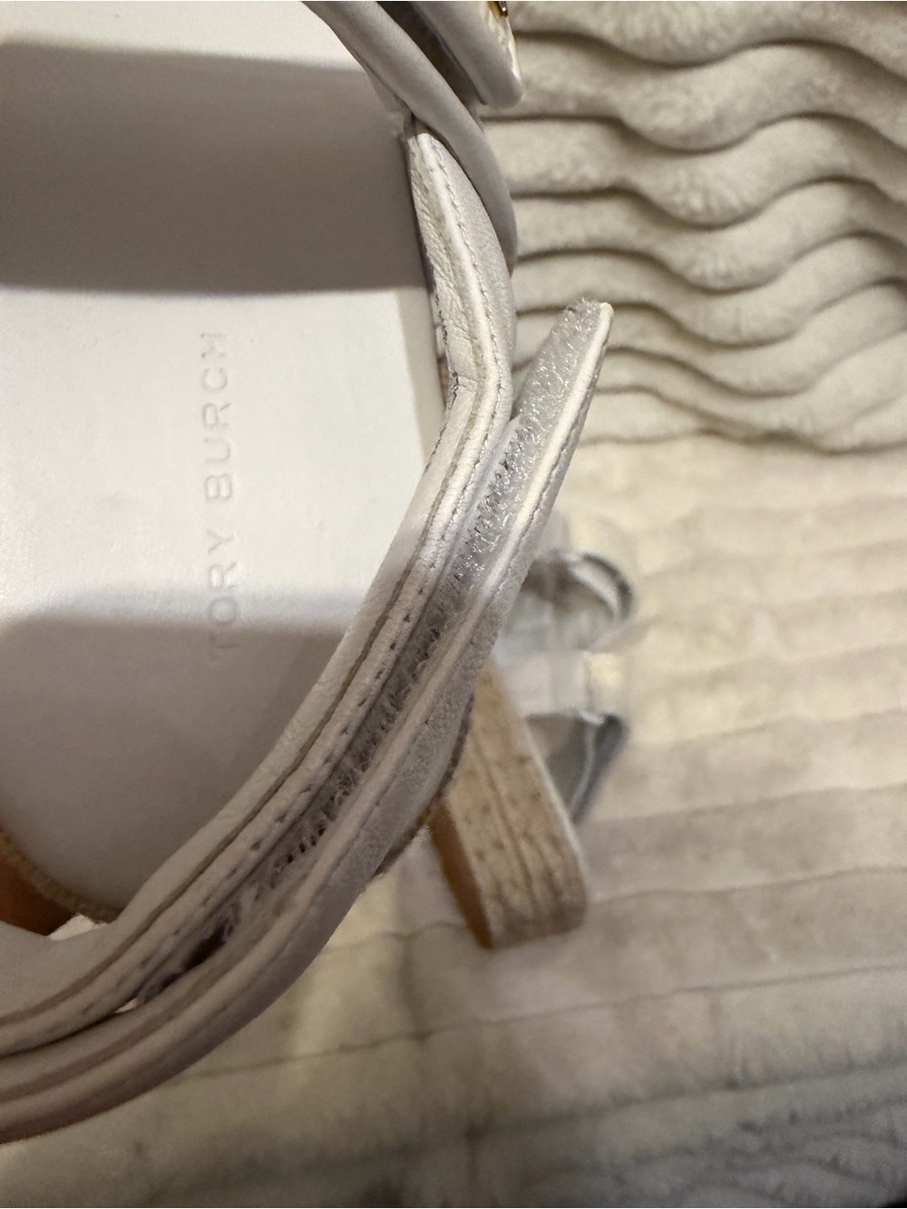Tory Burch Cream and White Espadrille Platform Sandals - Picture 8 of 8